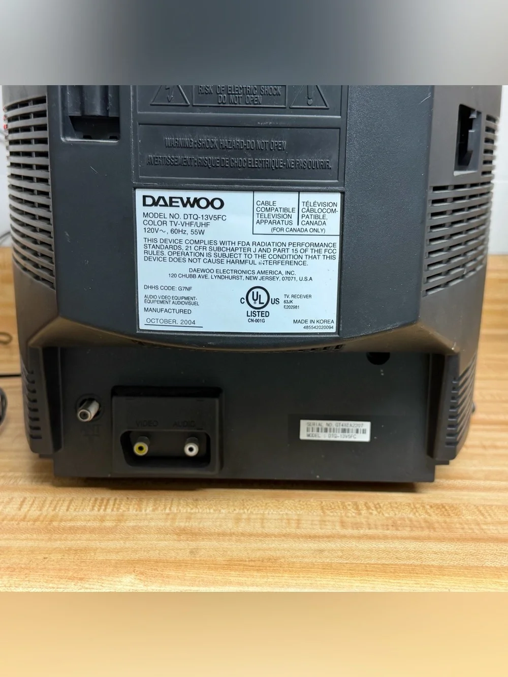 Daewoo DTQ-13V5FC CRT Vintage Retro Gaming Mini TV 13” Tested Working No Remote
